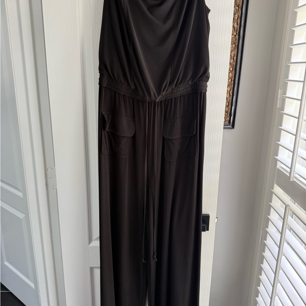 Vince Camuto Black Draped Jumpsuit with Tie Waist
